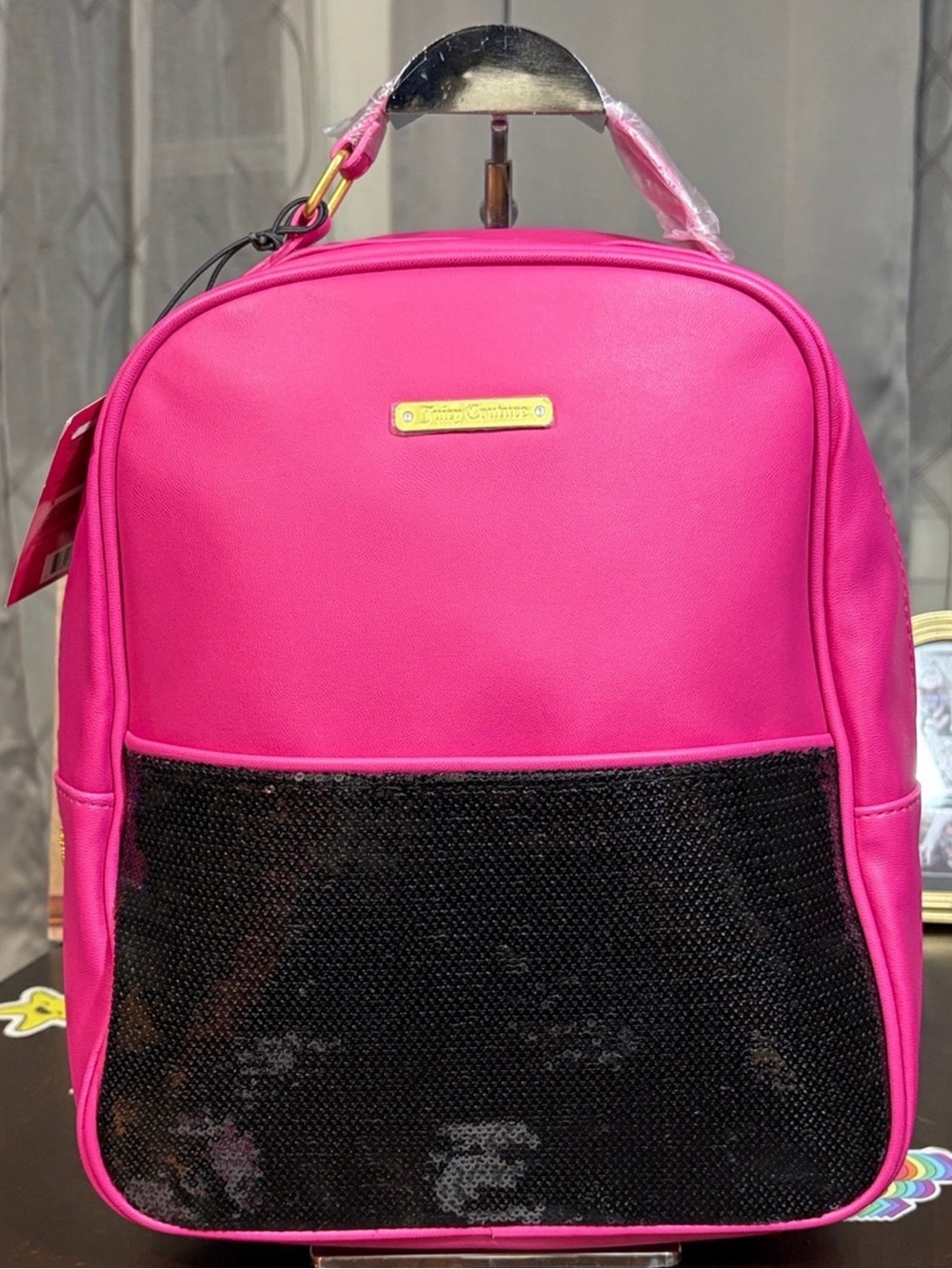 Juicy Couture Backpack with Black Sequin with Front Pocket NWT